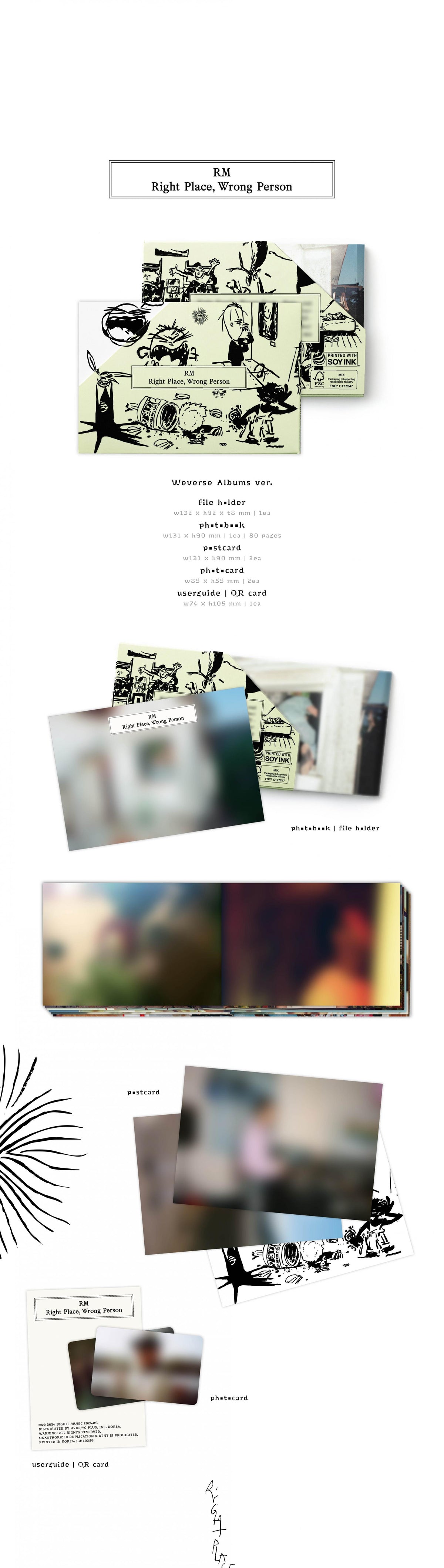 RM 2ND SOLO ALBUM - RIGHT PLACE, WRONG PERSON (WEVERSE ALBUMS VER.)