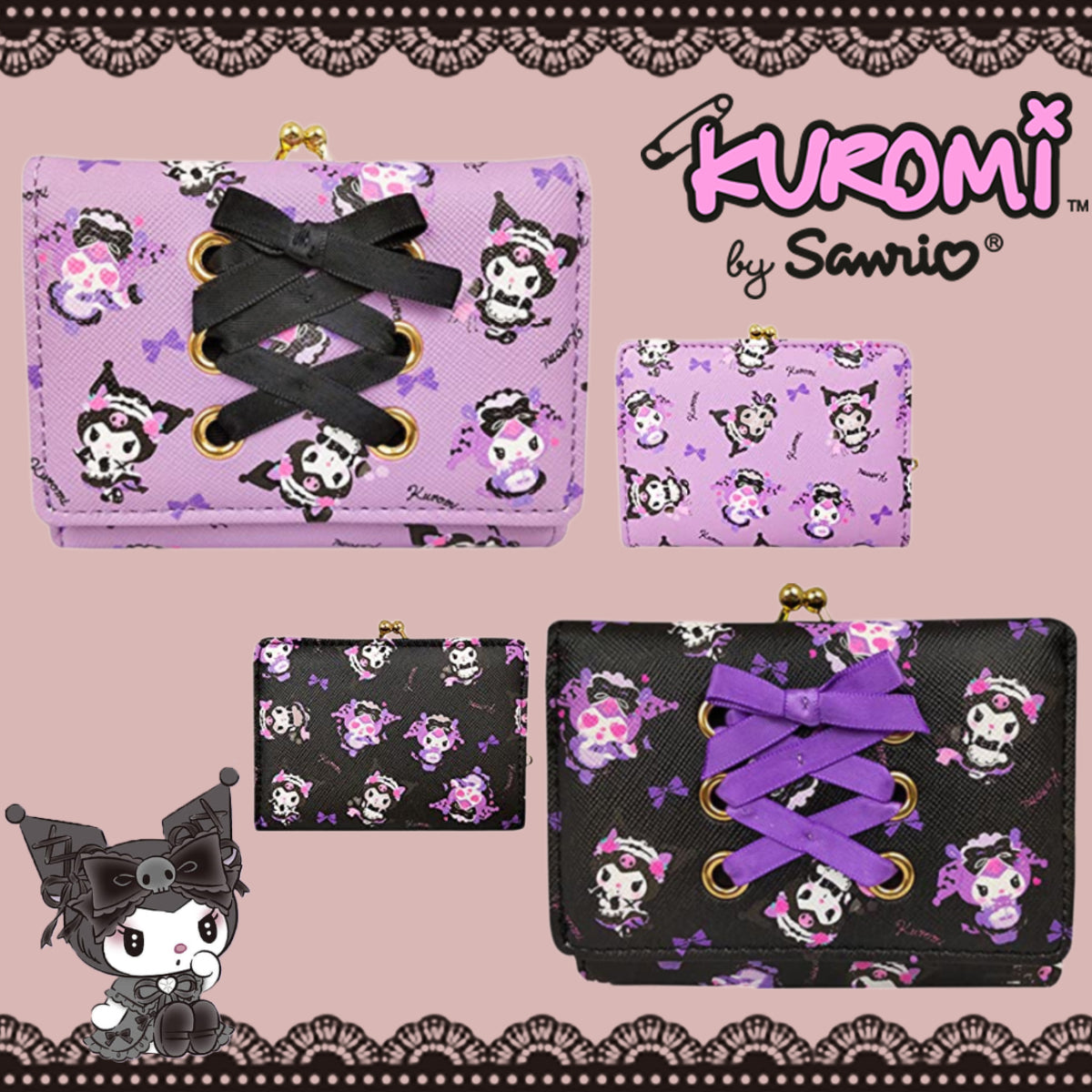 Wallet 3Fold - Sanrio Kuromi Lolita Maid (Japan Edition)
