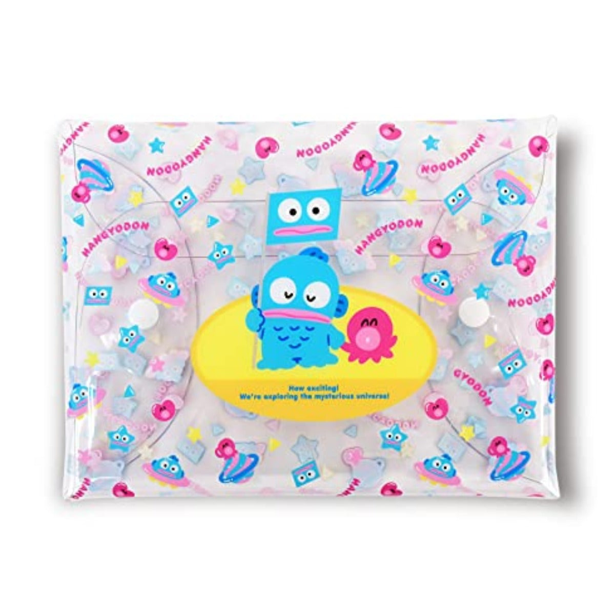 Clear Pouch - Sanrio Hangyodon with Flag