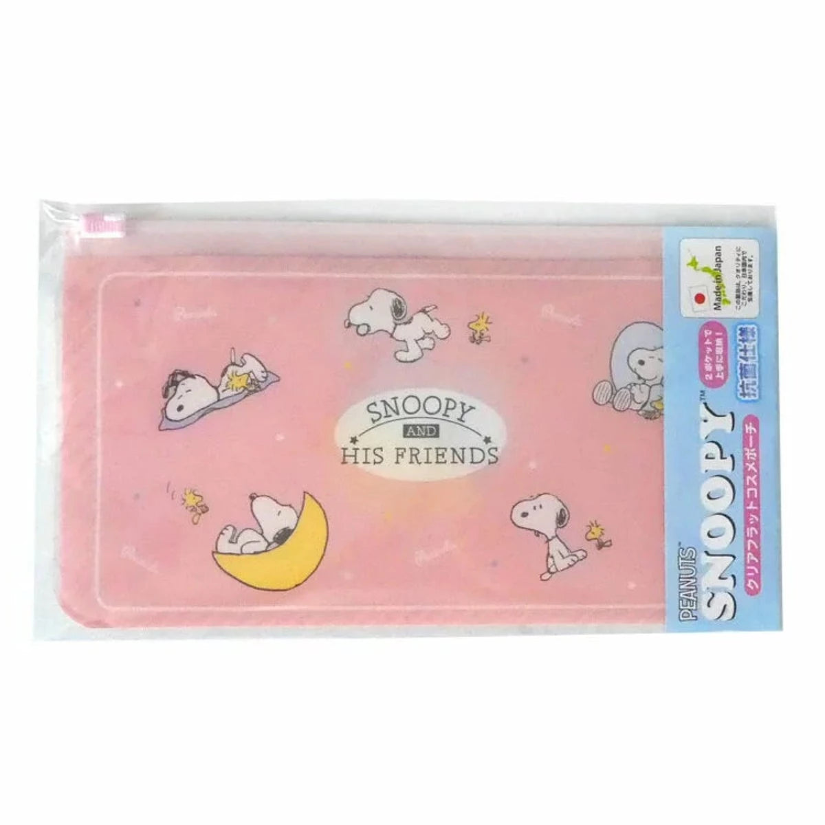 Mask Pouch Flat - Snoopy Moon Pink