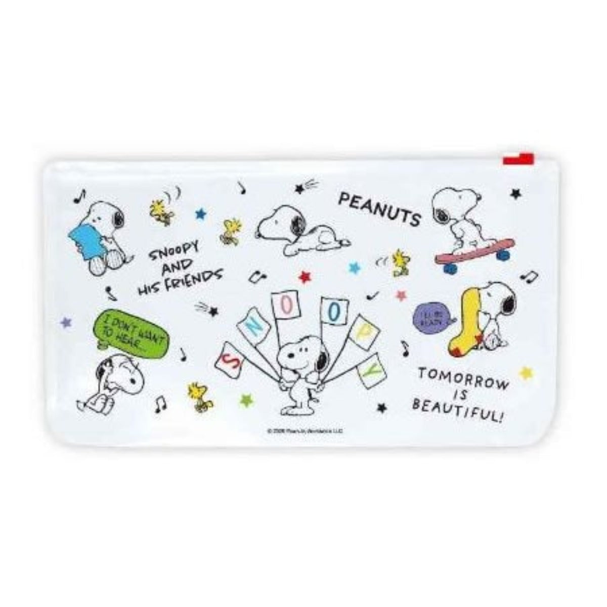Mask Pouch Flat - Snoopy Music White