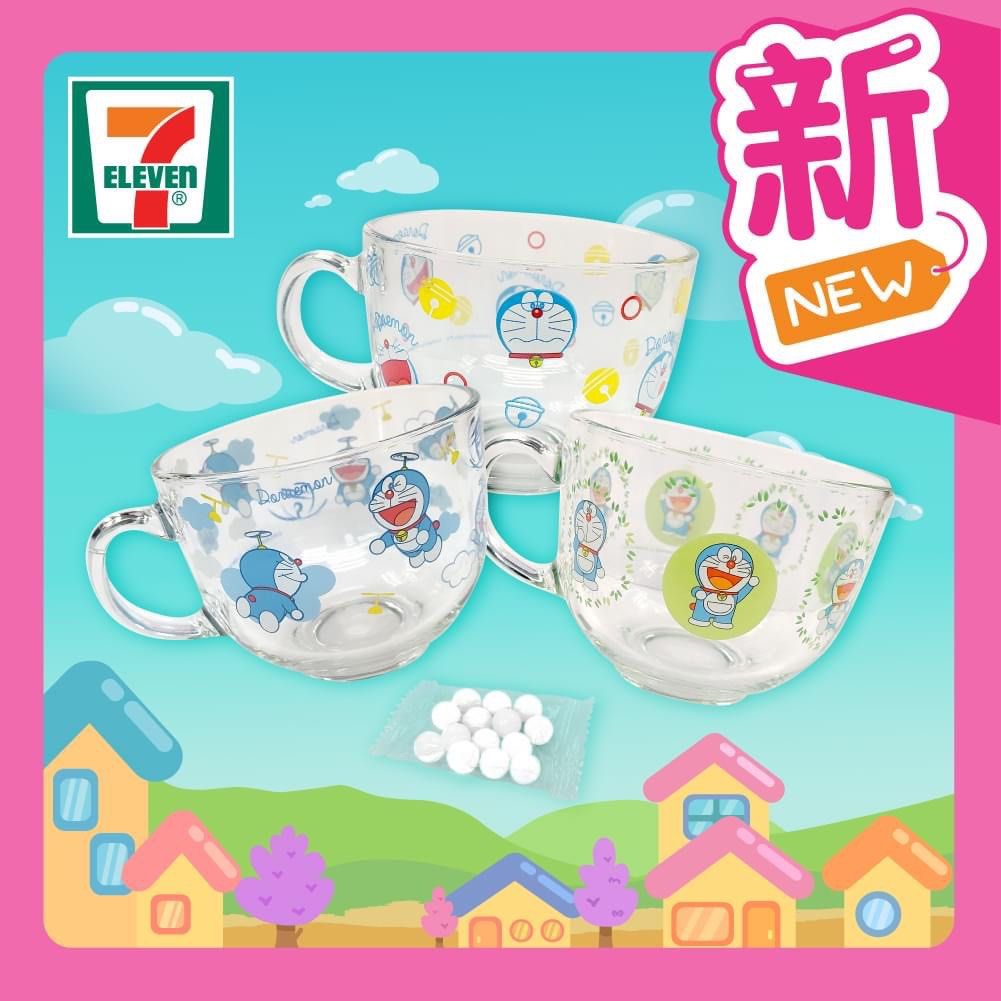 Glass Cup - HK 7-11 Doraemon (3 Colours)
