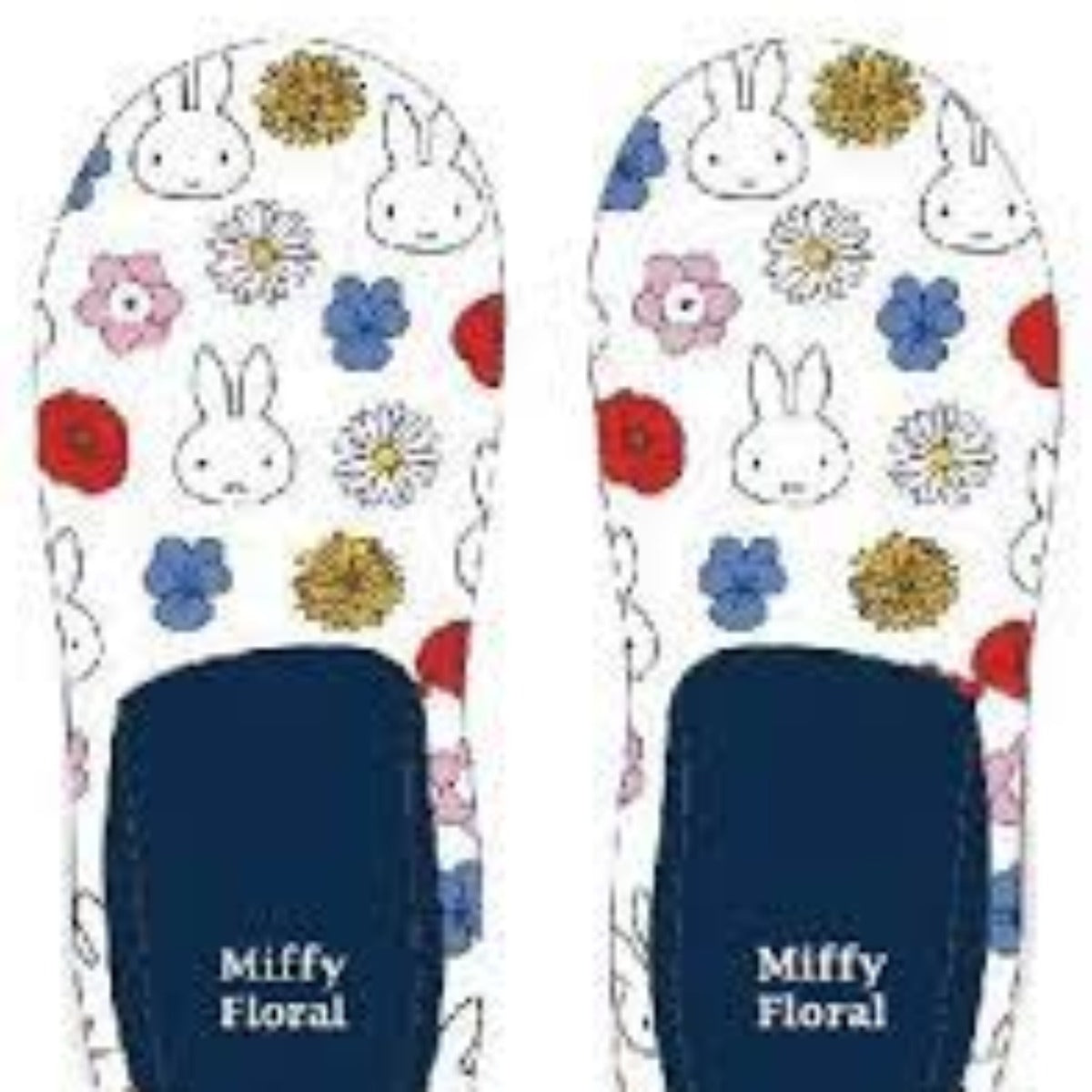 Room Shoes - Miffy Floral Black (Japan Edition)