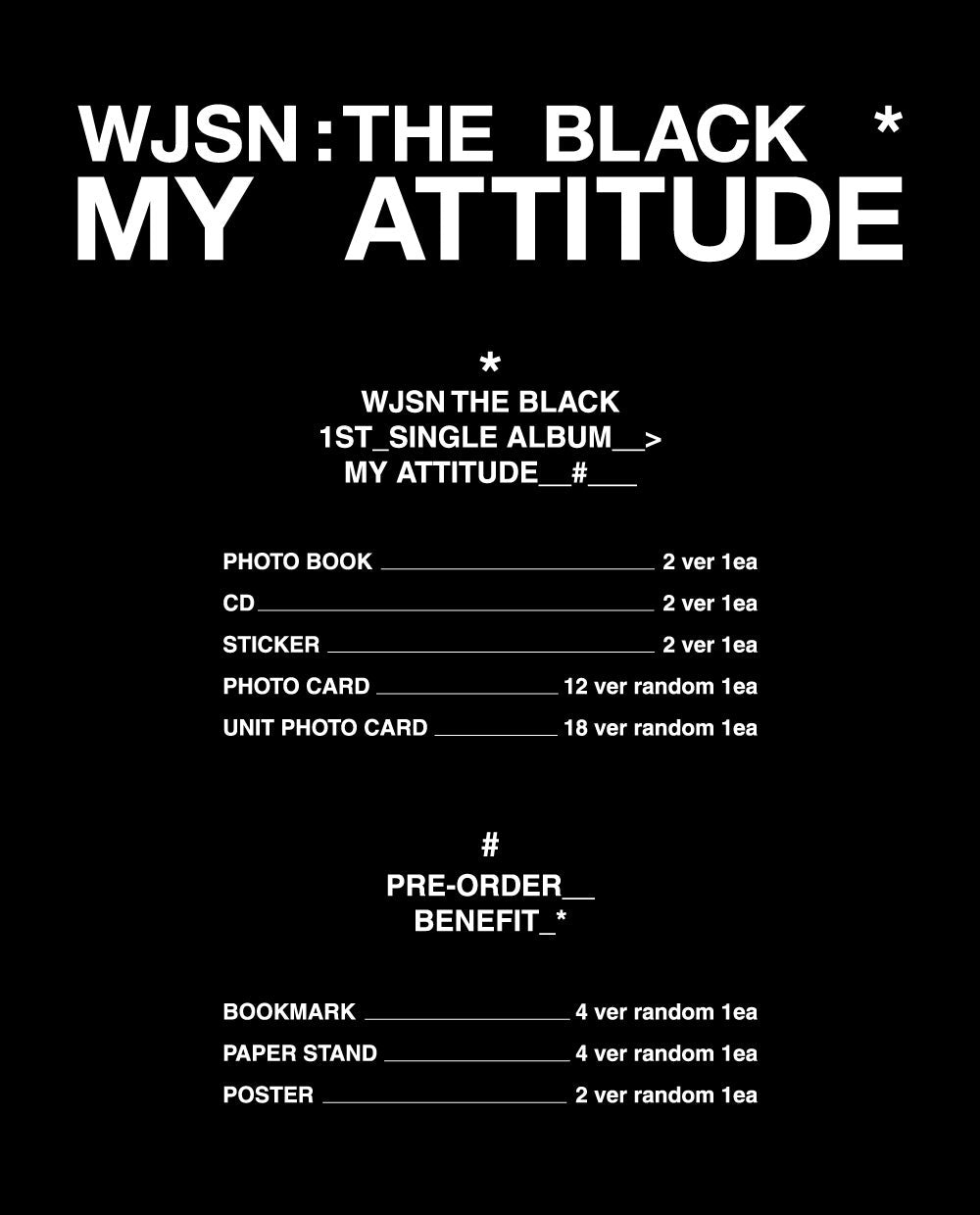 WJSN THE BLACK Single Album - My Attitude (Random Version)