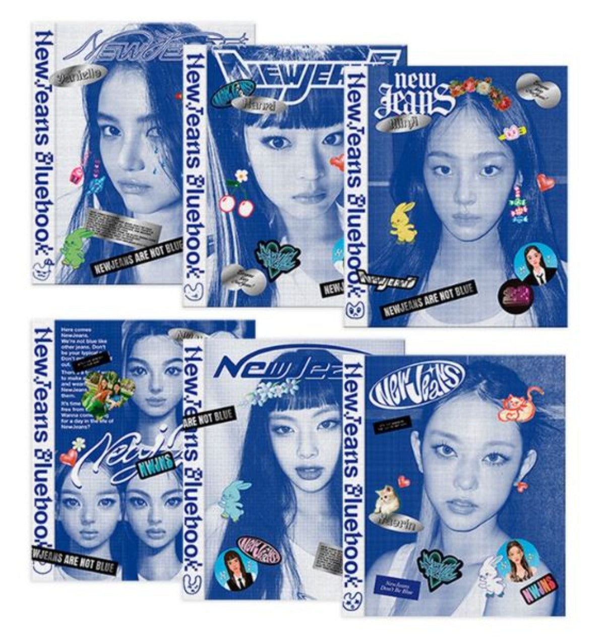 NewJeans New Jeans 1st EP Album Bluebook Version CD+Mini Poster On  Pack+Log/Pin-up Book+Phoning Manual Book+ID Card+Sticker  Pack+Photocard+Tracking
