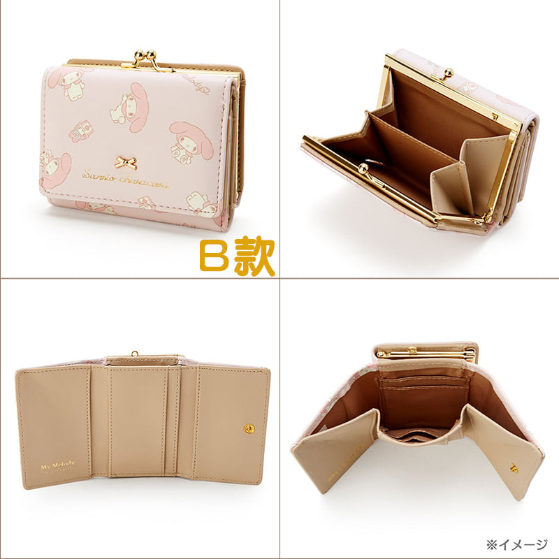 3-Fold Wallet - Sanrio Characters Gold Bow