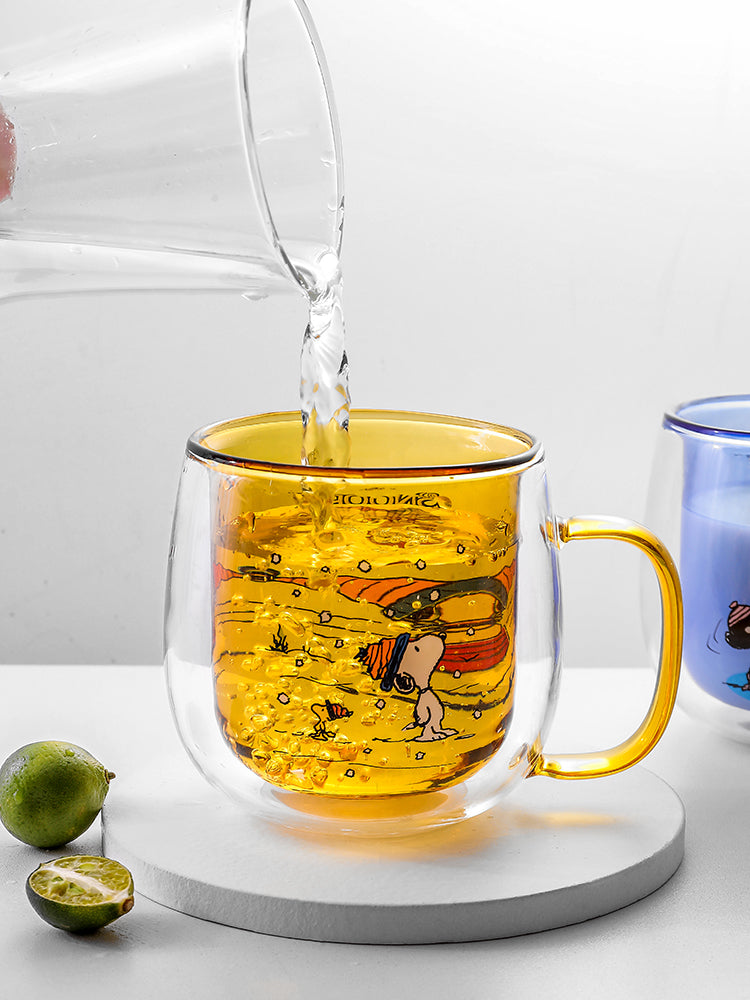 Glass Mug Double Snoopy (360ml)