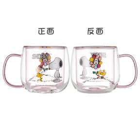 Glass Mug Double Snoopy (360ml)