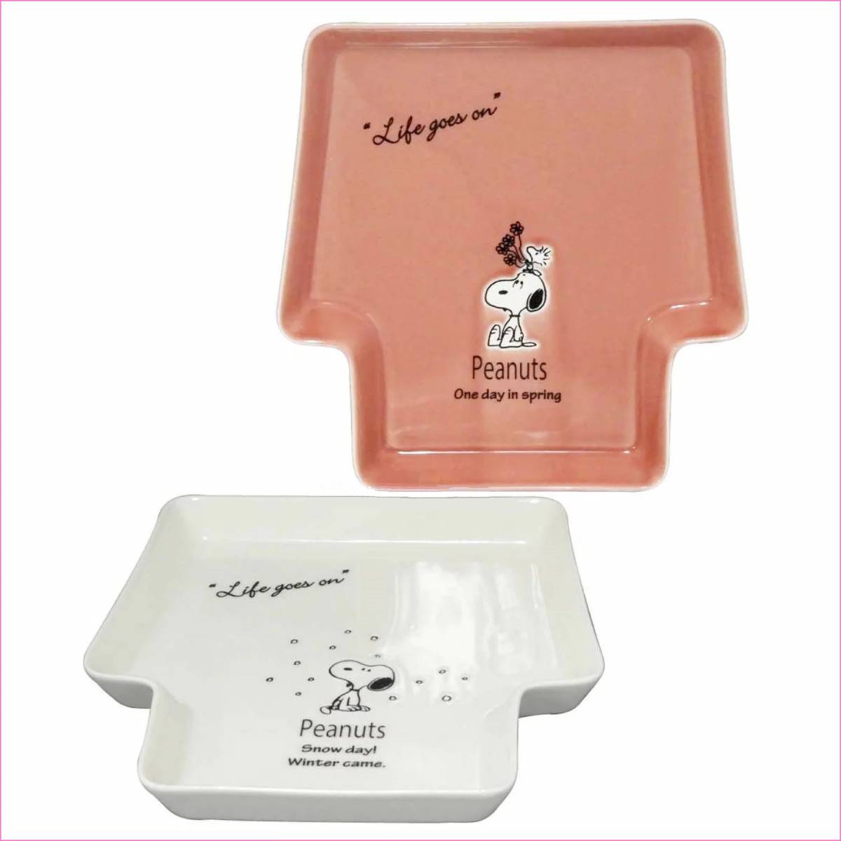 Plate - Snoopy House Pink & White (Japan Edition)