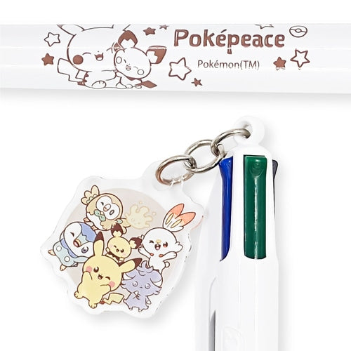 4-Color Ballpoint Pen - Pokémon Pokepiece With Charm