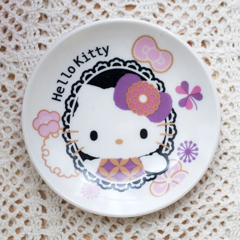 Plate Set - Snario Hello Kitty Flower 4in1