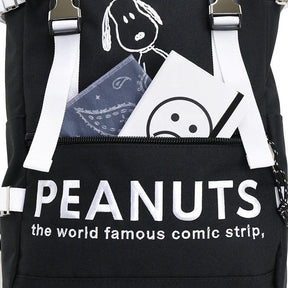 Backpack Peanuts Snoopy Rucksack Flap Black (Japan Edition)