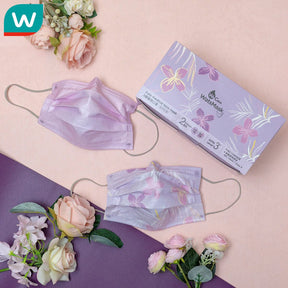 Mask - WatsMask Purple Flowers 2 Colours Level-3 (30 Packs) (Hong Kong Edition)