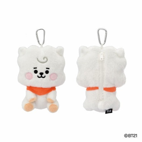 Plush Japan BT21 Characters Multi-Pouch Sit Zipper on The Back