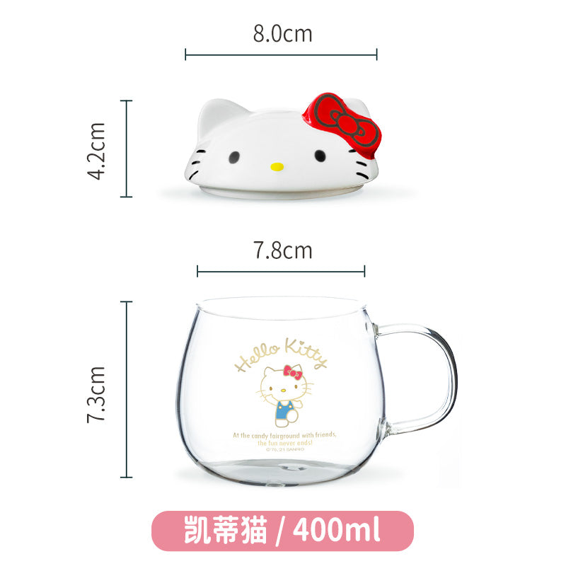 Glass Mug with Ceramic lid - Sanrio Character