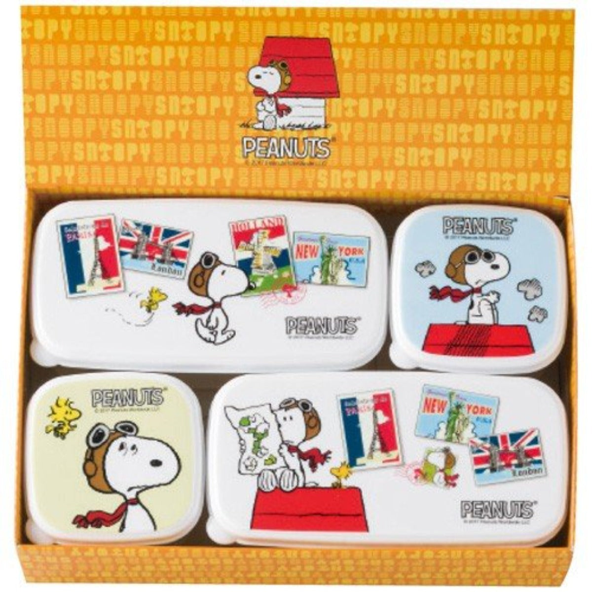 Snoopy  Food Container Set Fly 4in1A