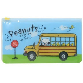 Snoopy Mask Pouch Flat School Bus