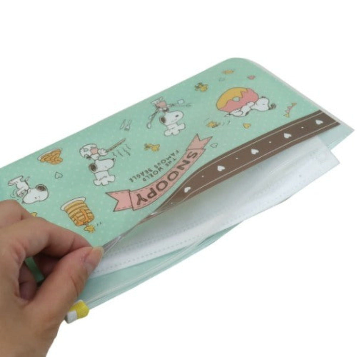 Snoopy Mask Pouch Flat Cake Gree
