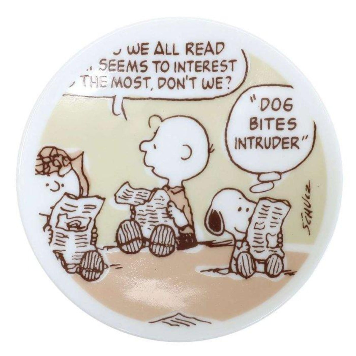 Mini Plate - Snoopy  Newspaper
