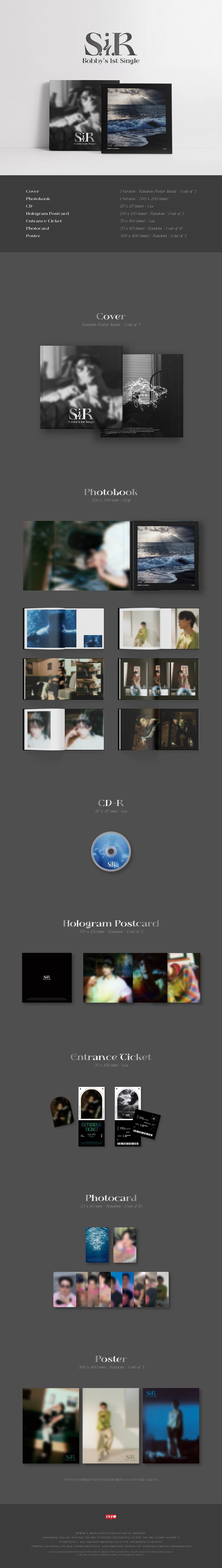 iKON: BOBBY 1st Solo Single Album - S.i.R