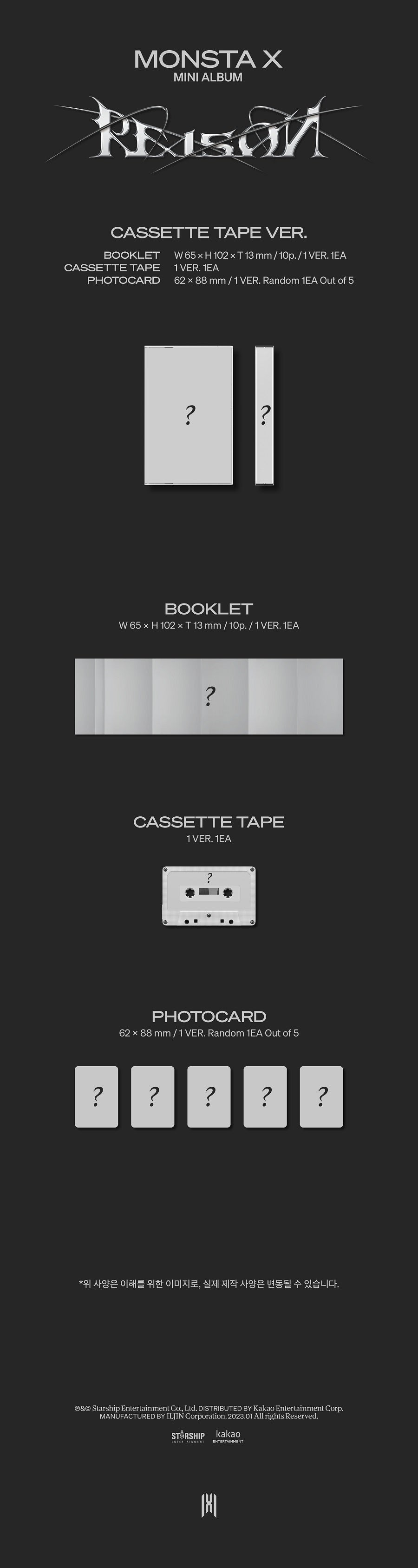 Monsta X Mini Album Vol. 12 - REASON (Cassette Tape Ver.)