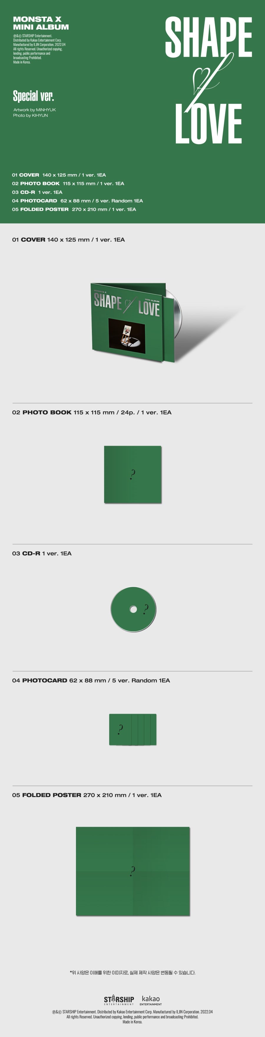 Monsta X Mini Album Vol. 11 - SHAPE of LOVE (Special Version)